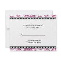Fuschia Floral Reply cards invitations by PMCustomWeddings Fuschia Floral Reply cards invitations