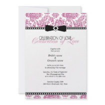 Fuschia Floral Wedding Invitation by PMCustomWeddings Fuschia Floral Wedding Invitation