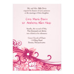 Fuschia Floral Wedding Invitation invitations