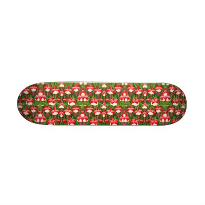 Fuschia Flower Garden Skateboard by twopurringcats