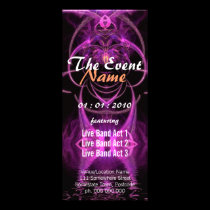 Fuschia Fractal Event Flyer rack cards