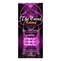 Fuschia Fractal Event Flyer Custom Rack Cards