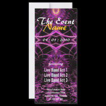 Fuschia Fractal Fantasy Party Flyer rack cards
