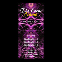 Fuschia Fractal Fantasy Party Flyer rack cards