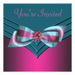 Fuschia Hot Pink Teal Blue All Occasion Party Invite