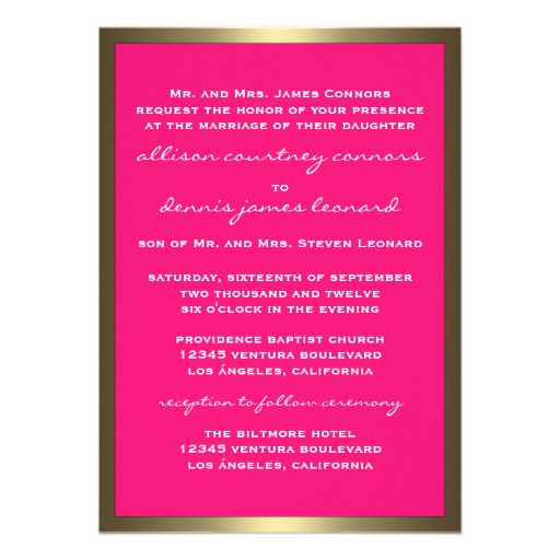 Fuschia Lavish Camo Wedding Invitations