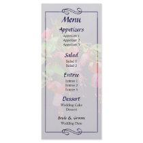 Fuschia Marshia Wedding Menu Custom Rack Card