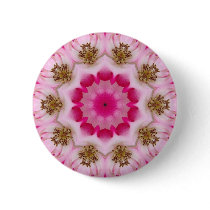 Fuschia Orchid Kaleidoscope Button by GrumpyKittenGraphics Fuschia Orchid Kaleidoscope Button