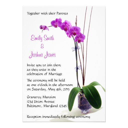 Fuschia Orchid Wedding Invitations