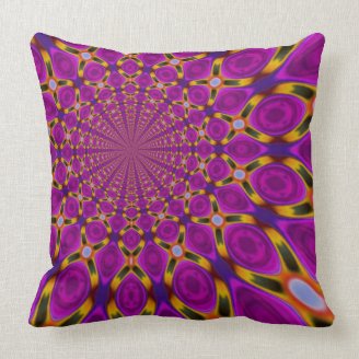  Hexagon Fractals Star Purple Square Cushions