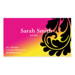 Fuschia pink  paisley damask business card
