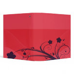 fuschia purple  flower waves notebook binders