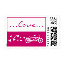 Fuschia Tandem Bike Love Stamp