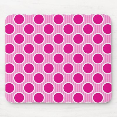 Fuscia Dots on Pink Stripes Mouse Pad by naturetees