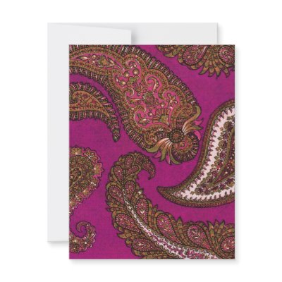 Fuscia Paisley Wedding Invitation RSVP