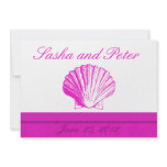Fuscia Shell Beach Wedding Invitations