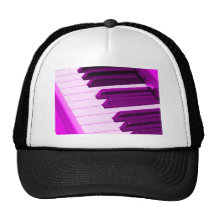 Fusha Pink Piano Or Organ Keyboard Trucker Hats