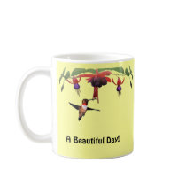 Fushia and Hummingbird Coffee Mugs