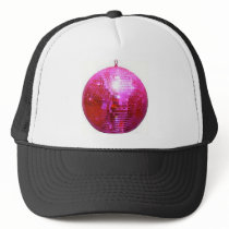 FUSHIA DISCO BALL DANCE PARTY MESH HATS