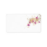 Fushia flowers Avery Label