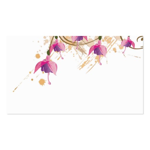 Fushia flowers Profile Card Business Card Templates (front side)