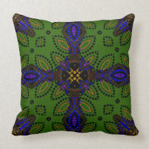 Fusion Art Green+Indigo pattern Cushion pillows