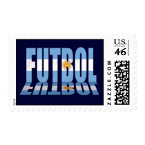 Futbol flag worded soccer lovers Argentina gifts Stamp