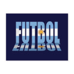 Futbol flag worded soccer lovers Argentina gifts Post Card