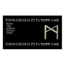 Futhark Mannaz Rune gold Business Card Templates