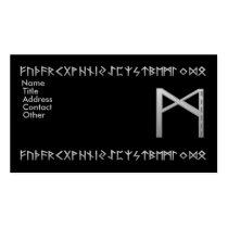 Futhark Mannaz Rune grey Business Card Templates