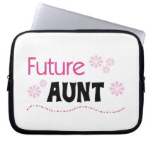 Future Aunt Black and Pink T-shirts and Gifts Laptop Computer Sleeve