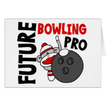 Future Bowling Pro Sock Monkey Greeting Card