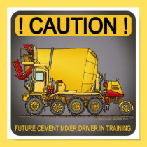 Future Cement Mixer Truck Driver Poster Print posters
