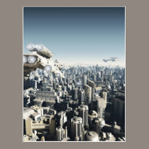 Future City Under Attack postcards