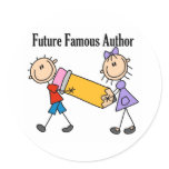 Future Famous Author Round Sticker