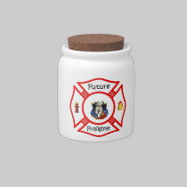 Future Firefighter Red Maltese candy jars