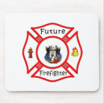 Future Firefighter Red Maltese Mouse Mats