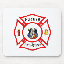 Future Firefighter Red Maltese mousepads by bonfirefirefighters Future Firefighter Red Maltese mousepads