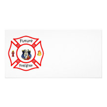 Future Firefighter Red Maltese Photo Greeting Card
