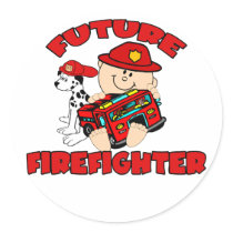 Future Firefighter Round Sticker
