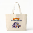 jumbotote - A cute fishing design for kids that feature a toy fishing pole and 3 fish and the saying, Future Fisherman. Kids will love this cute and colorful fishing design.