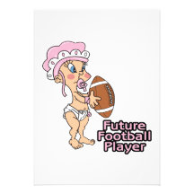 future football player baby girl custom announcements