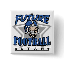Future Football Star Blue Helmet Buttons