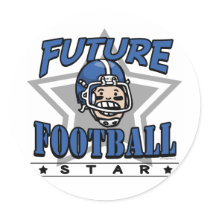 Future Football Star Blue Helmet Stickers