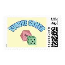 Future Gamer - Blue & Dice postage by thefrozenduck Future Gamer - Blue & Dice postage