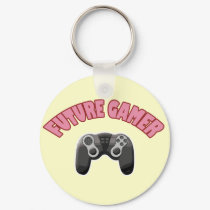 Future Gamer - Red & Controller keychains by thefrozenduck Future Gamer - Red & Controller keychains