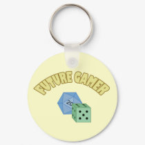 Future Gamer - Yellow & Dice keychains by thefrozenduck Future Gamer - Yellow & Dice keychains