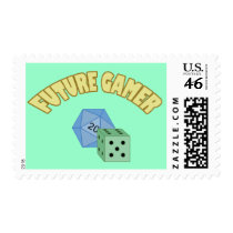 Future Gamer - Yellow & Dice postage by thefrozenduck Future Gamer - Yellow & Dice postage