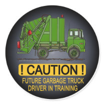 Future Garbage Truck Green Driver Kids Sticker