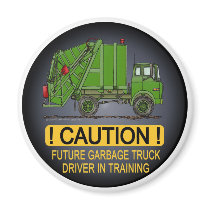 Future Garbage Truck Green Driver Magnet